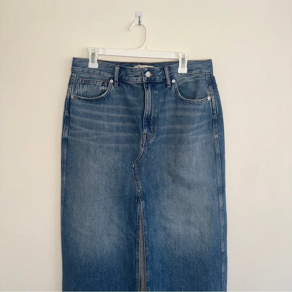 NWOT Madewell The Rilee Denim Midi Skirt 30